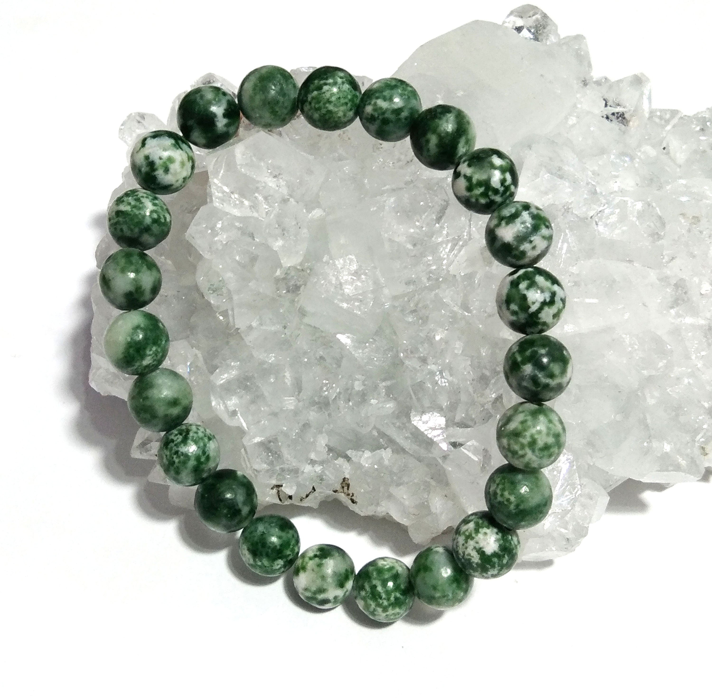 Tree Agate Bracelet Beads Stone, Natural Tree Agate Healing For Men & Women Round Bracelet, Stone Size 8x8 mm Gift Easter day Bracelet